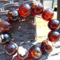 56 gram 12 Beads Mala Bracelet Indonesian Inclusion Crystal Red Amber 20 mm for Healing BB9