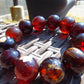 56 gram 12 Beads  Mala Bracelet Indonesian Dark Red Amber 20 mm for Healing BB9