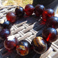 56 gram 12 Beads Mala Bracelet Indonesian Inclusion Crystal Red Amber 20 mm for Healing BB9