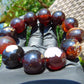 56 gram 12 Beads  Mala Bracelet Indonesian Dark Red Amber 20 mm for Healing BB9