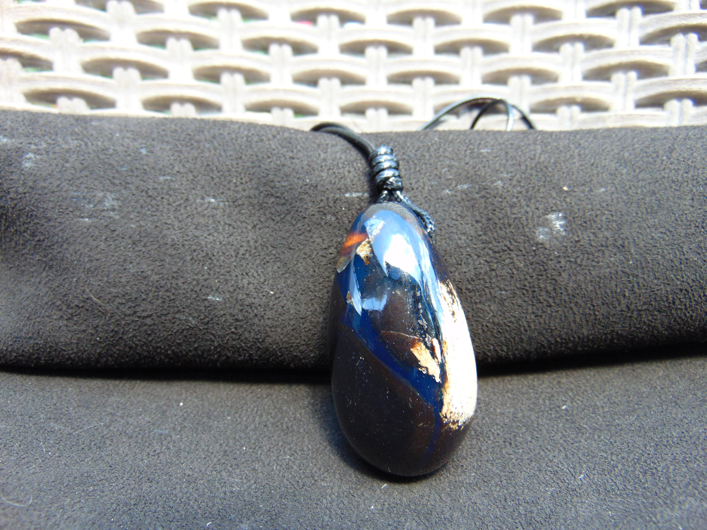 27 gr Teardrop Pendant Indonesian blue Amber for Healing 25A66