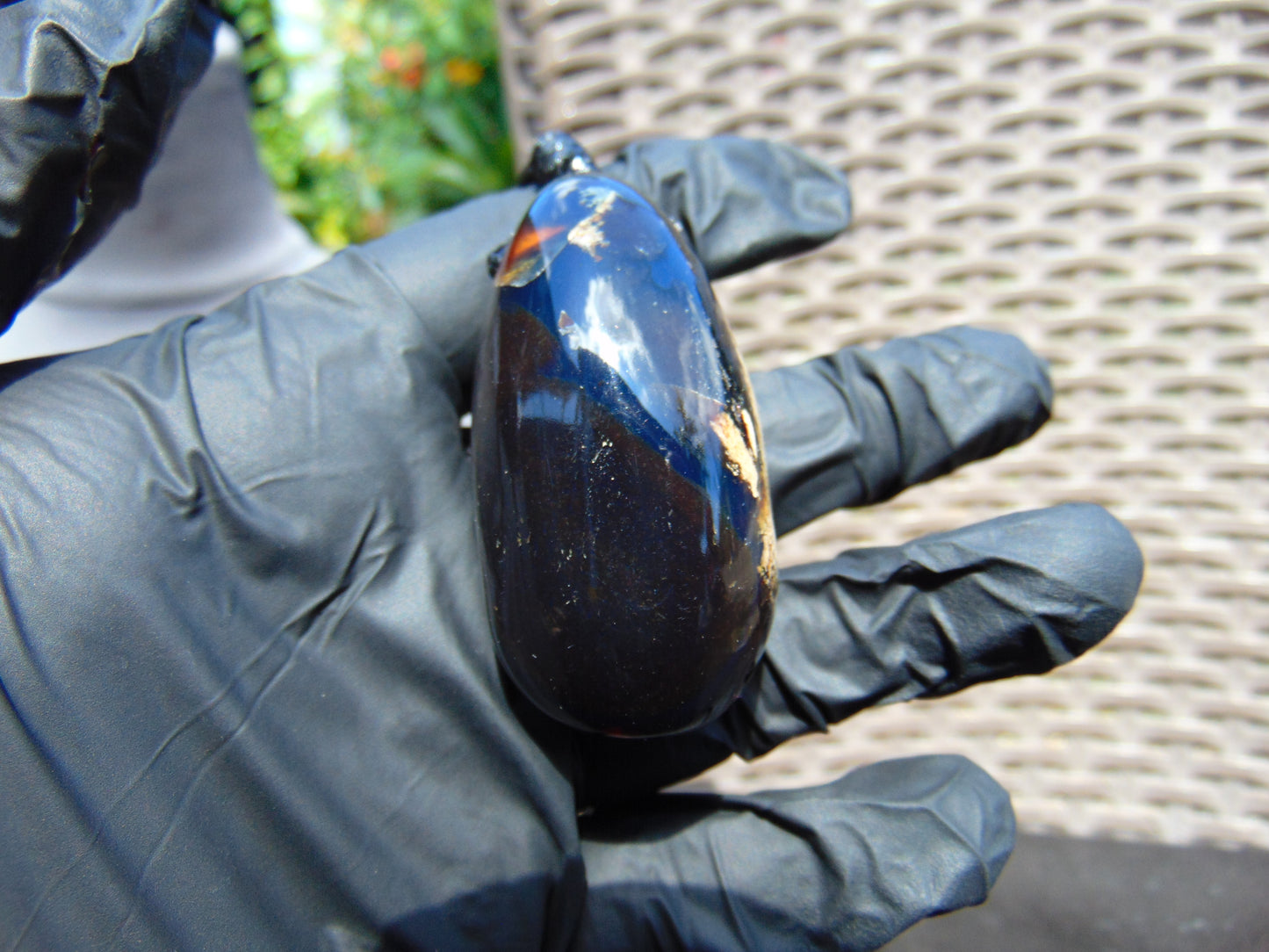 27 gr Teardrop Pendant Indonesian blue Amber for Healing 25A66
