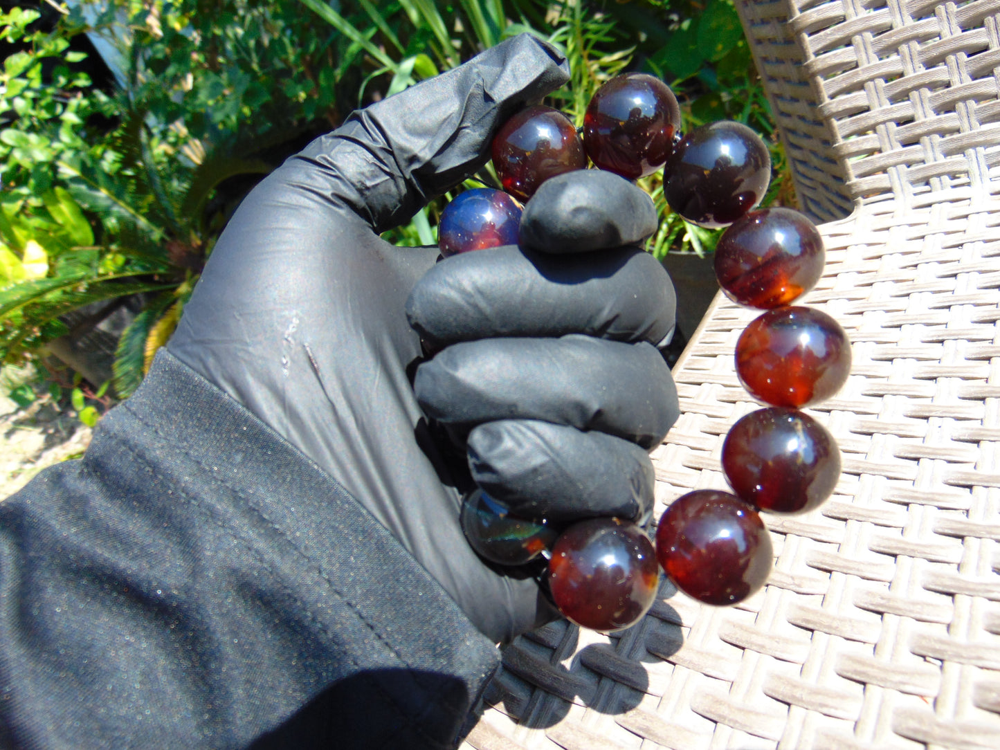 56 gram 12 Beads Mala Bracelet Indonesian Red Amber 20 mm for Healing BB8