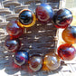 92 gram 10 Beads Mala Bracelet Indonesian Mix Blue Amber 25 mm for Healing BB5