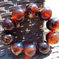 92 gram 10 Beads Mala Bracelet Indonesian Inclusion Red Purple Amber 25 mmfor Healing BB1