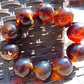 92 gram 10 Beads Mala Bracelet Indonesian Inclusion Red Purple Amber 25 mmfor Healing BB1