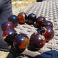 92 gram 10 Beads Mala Bracelet Indonesian Inclusion Red Purple Amber 25 mmfor Healing BB1