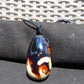 27 gr Teardrop Pendant Indonesian Dark Blue white Amber for Healing 25A70