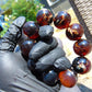 92 gram 10 Beads Mala Bracelet Indonesian Inclusion Red Purple Amber 25 mmfor Healing BB1
