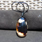 27 gr Teardrop Pendant Indonesian Dark Blue white Amber for Healing 25A70
