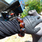 92 gram 10 Beads Mala Bracelet Indonesian Inclusion Red Purple Amber 25 mmfor Healing BB1