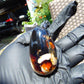 27 gr Teardrop Pendant Indonesian Dark Blue white Amber for Healing 25A70