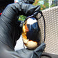27 gr Teardrop Pendant Indonesian Dark Blue white Amber for Healing 25A70