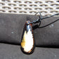 21 gr Teardrop Pendant Indonesian white Amber for Healing 25N78