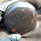 91 gram Round Flat 74x24 mm Indonesia Blue Brown Amber for Healing EU84