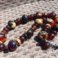 159 gr Small Beads Combination Necklace Indonesian Yellow Red White Amber for Healing FR88
