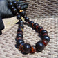 214 gr Small Beads Combination Necklace Indonesian Dark Red Amber for Healing FR87