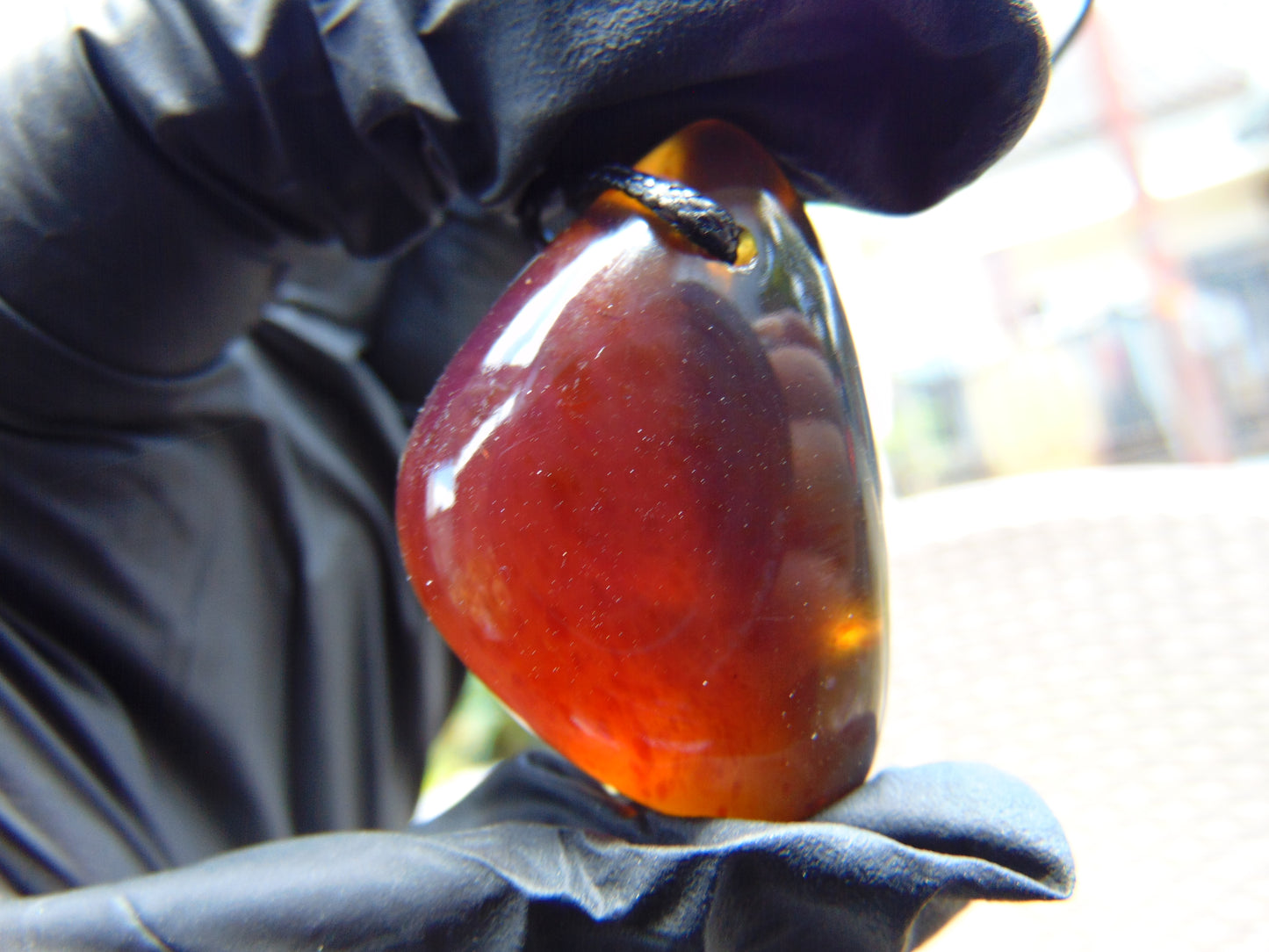 11 gr Teardrop Pendant Indonesian blue Amber for Healing PCY2