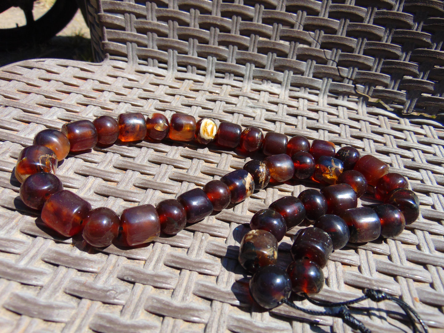 108 gr Small Beads Combination Necklace Indonesian Red Amber for Healing FR77