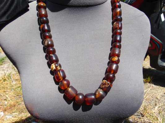 108 gr Small Beads Combination Necklace Indonesian Red Amber for Healing FR77
