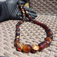 75 gr Small Beads Combination Necklace Indonesian Red White Amber for Healing FR83