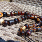 87 gr Small Beads Combination Necklace Indonesian Dark Red Amber for Healing FR86