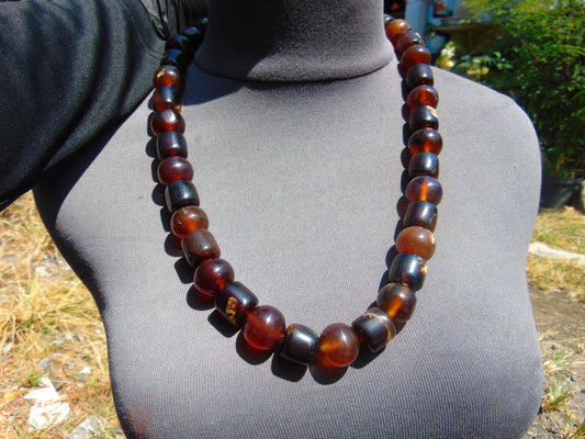 119 gr Small Beads Combination Necklace Indonesian Red Amber for Healing FR75