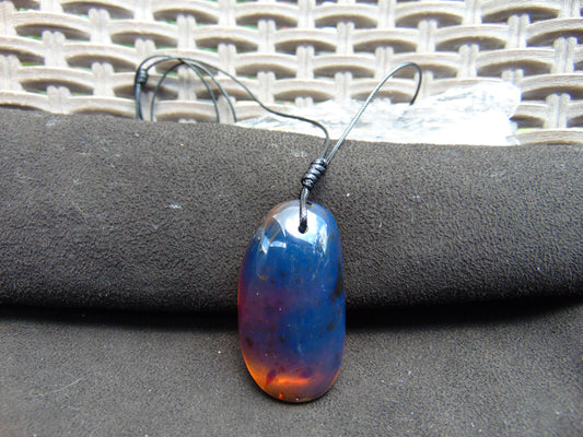 15 gr Teardrop Pendant Indonesian blue Amber for Healing PCN358
