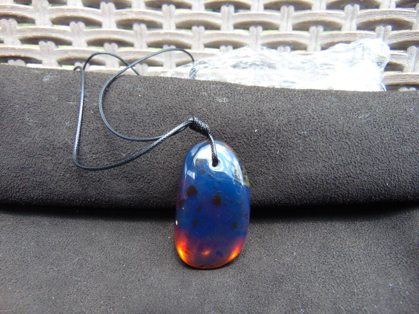 15 gr Teardrop Pendant Indonesian blue Amber for Healing PCN358