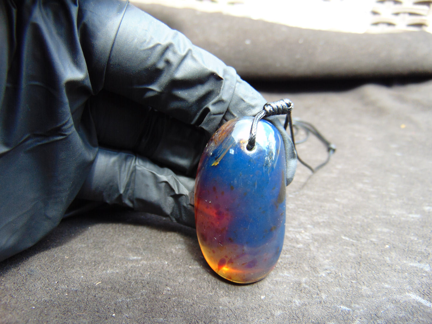 15 gr Teardrop Pendant Indonesian blue Amber for Healing PCN358