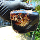 459 gr Shaped Square Polished Indonesian Mushroom Inclusion Dark Blue Amber for Healing FR112