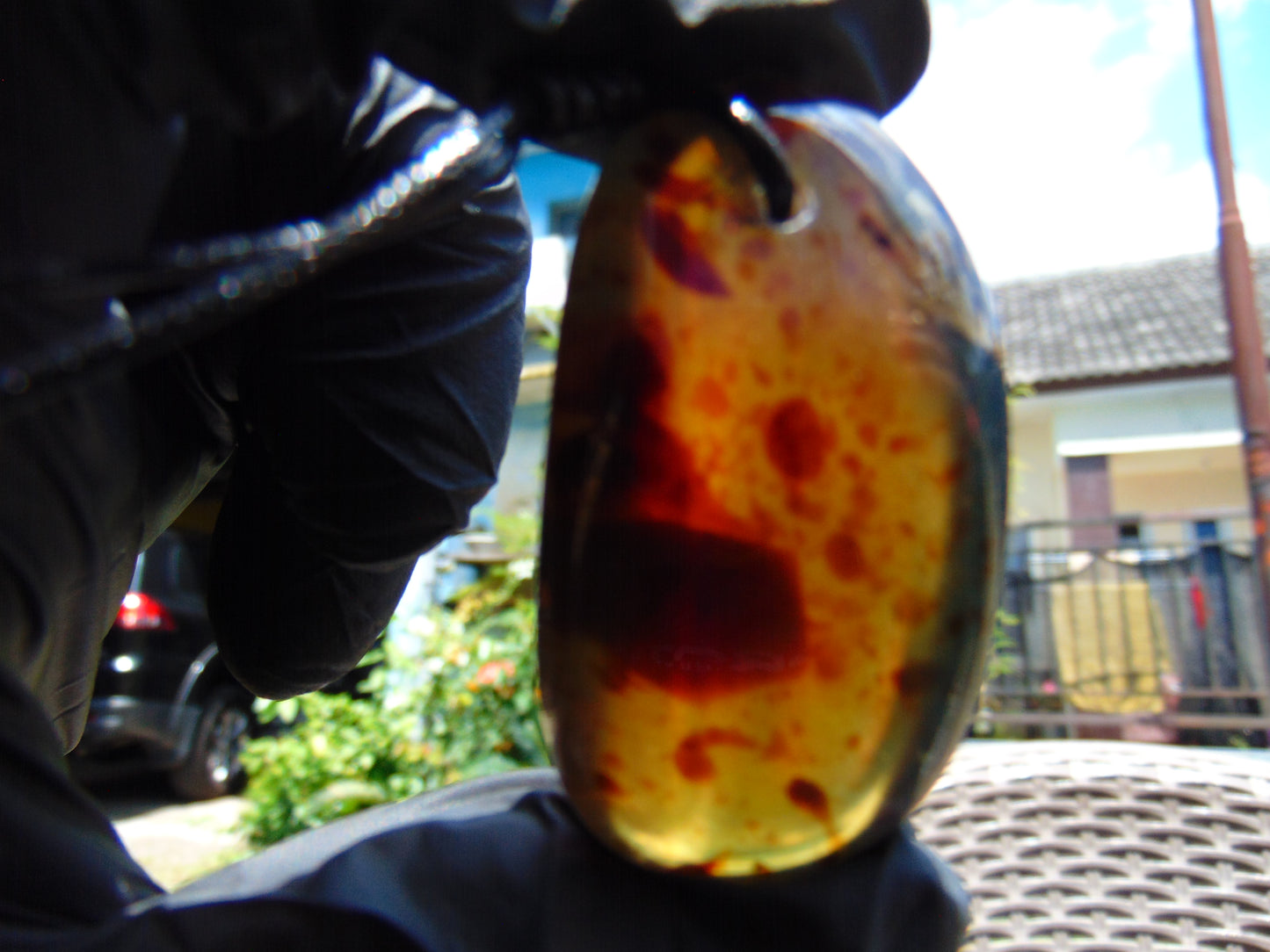 15 gr Teardrop Pendant Indonesian blue Amber for Healing PCN358