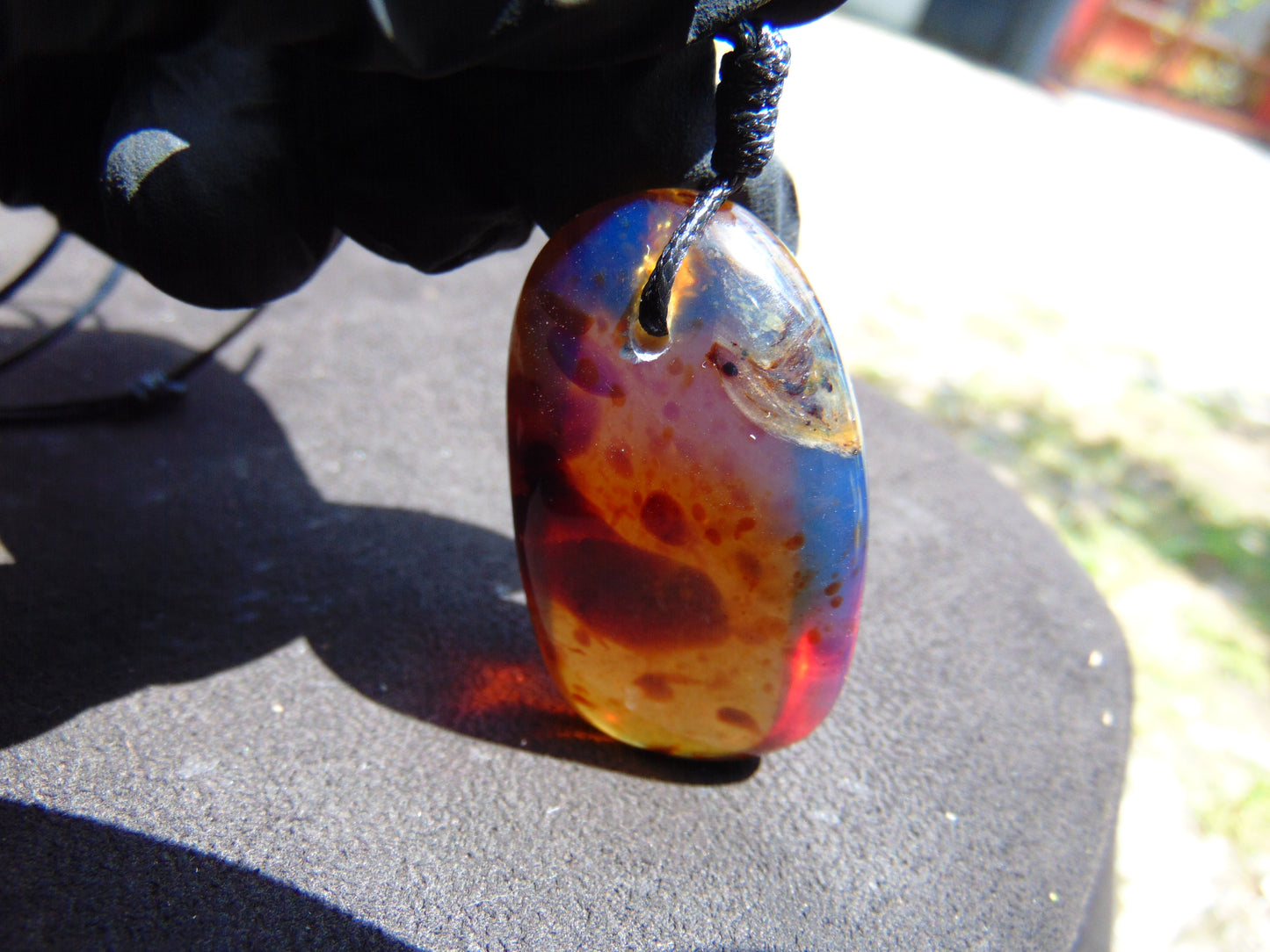15 gr Teardrop Pendant Indonesian blue Amber for Healing PCN358