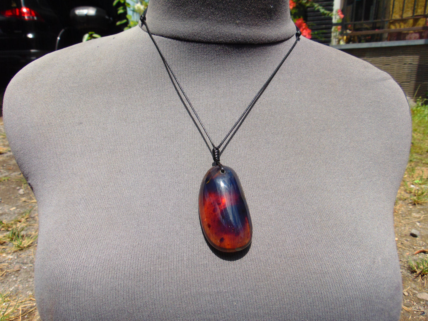 15 gr Teardrop Pendant Indonesian blue Amber for Healing PCN358
