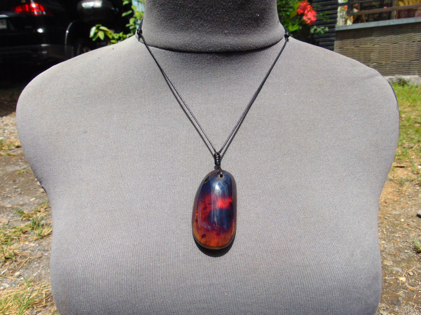 15 gr Teardrop Pendant Indonesian blue Amber for Healing PCN358