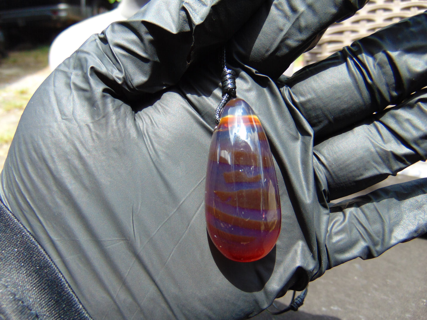 10 gr Teardrop Pendant Indonesian blue Amber for Healing 25A44
