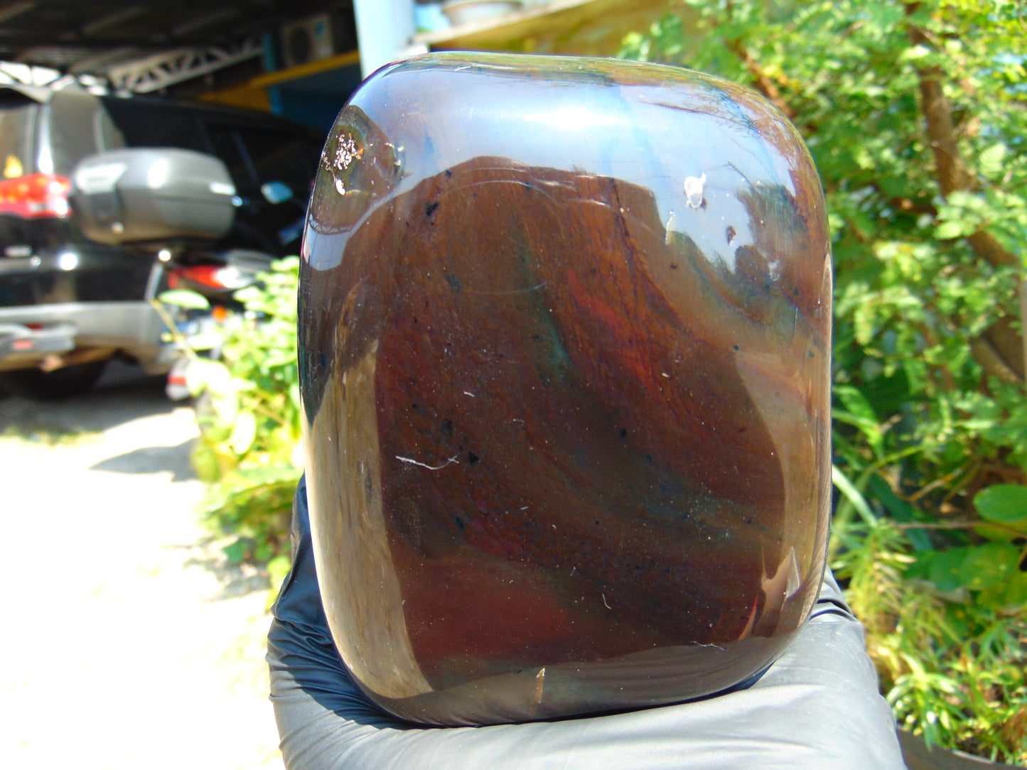 497 gr Shaped Square Polished Indonesian Dark Amber for Healing AR93