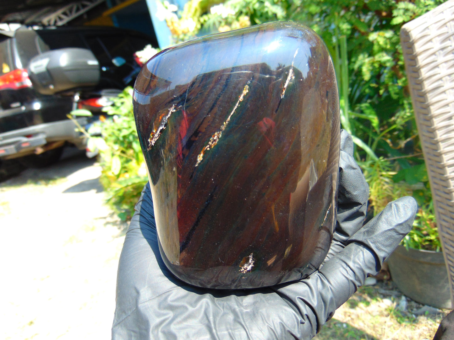 497 gr Shaped Square Polished Indonesian Dark Amber for Healing AR93