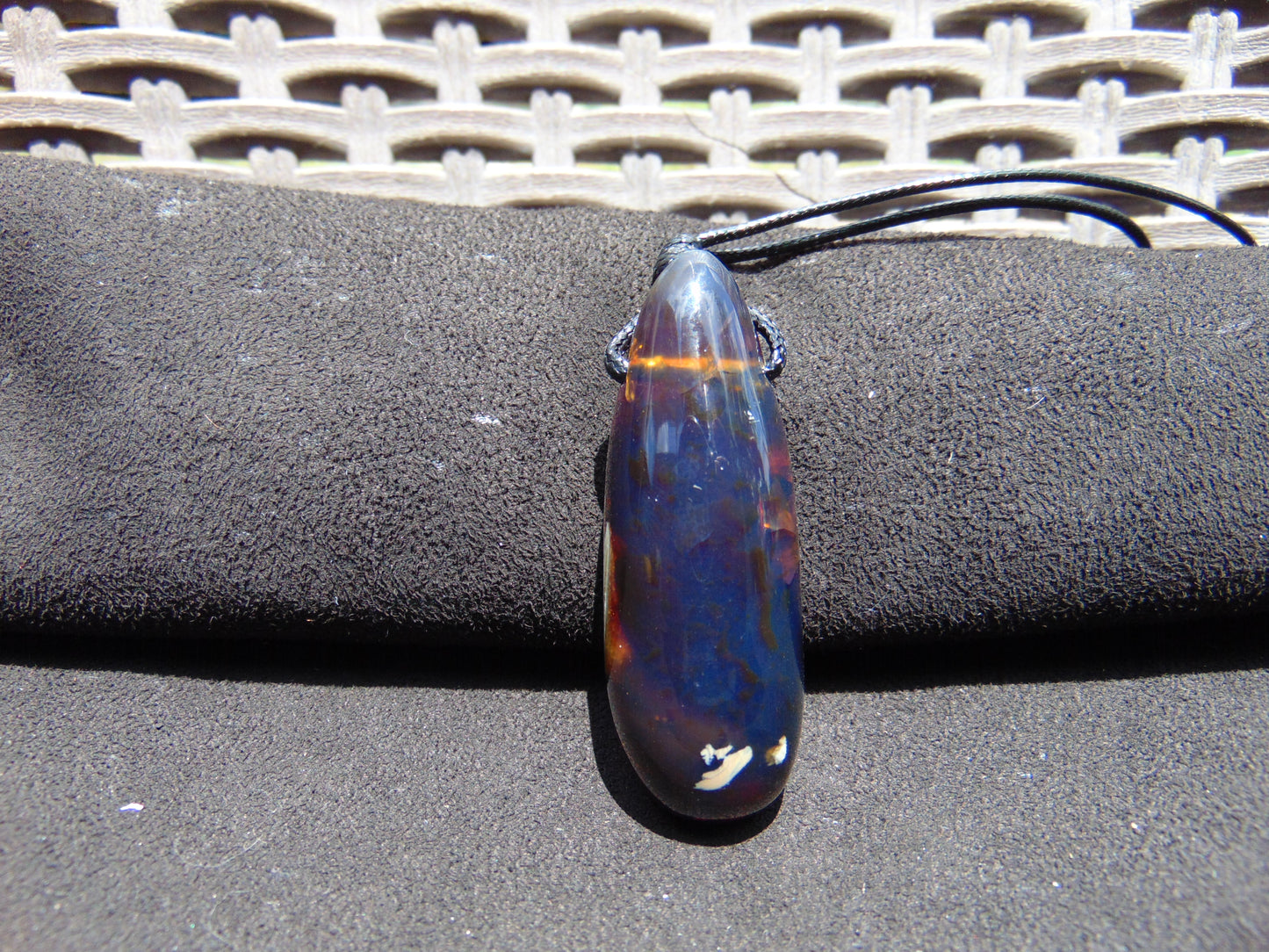 16 gr Teardrop Pendant Indonesian blue Amber for Healing 25Y21