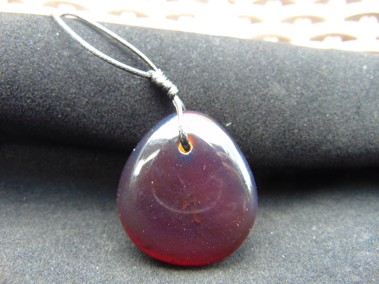 13 gram Pendant Indonesian Blue Red Amber for Healing PCA843