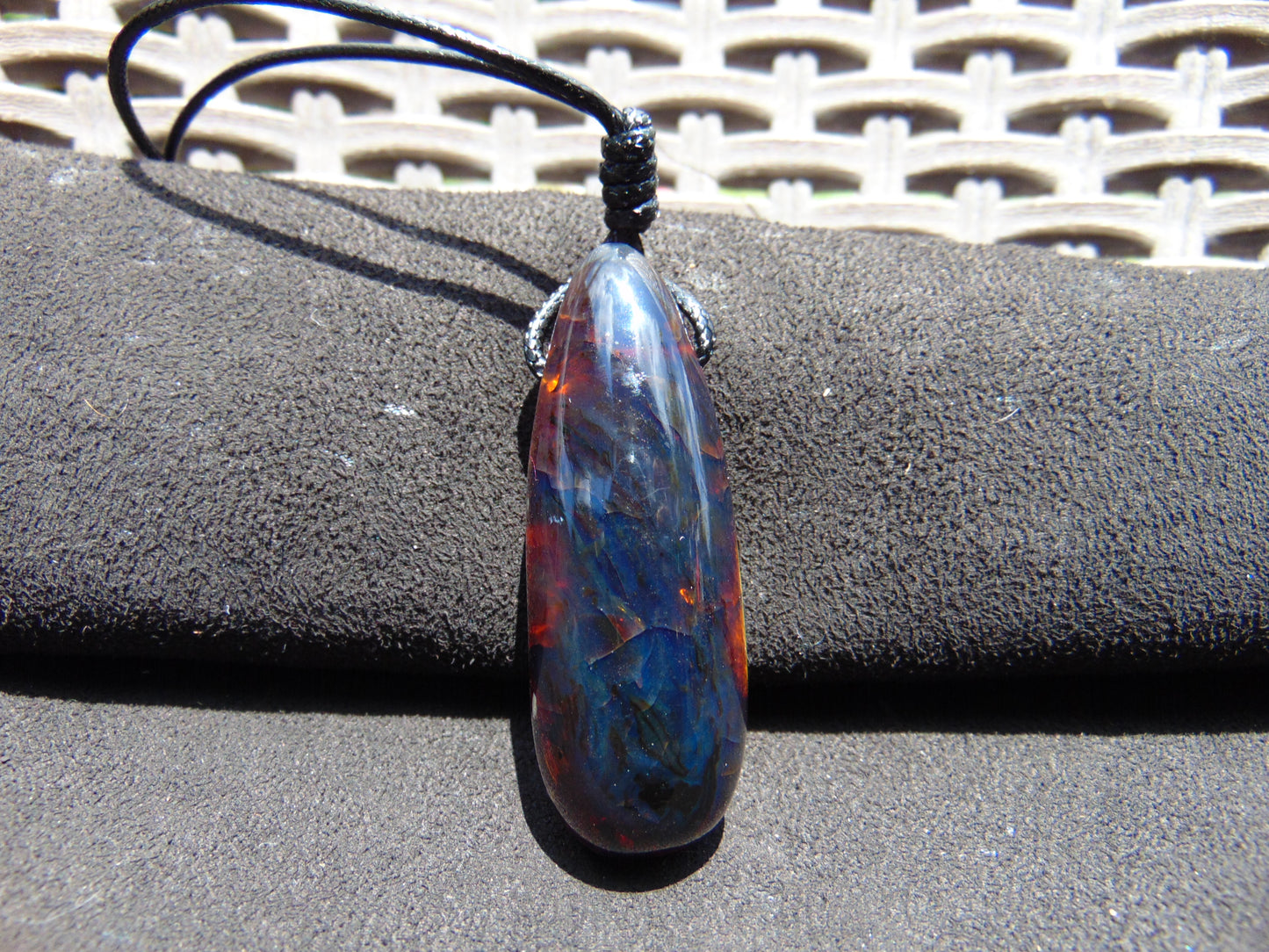 16 gr Teardrop Pendant Indonesian blue Amber for Healing 25Y21