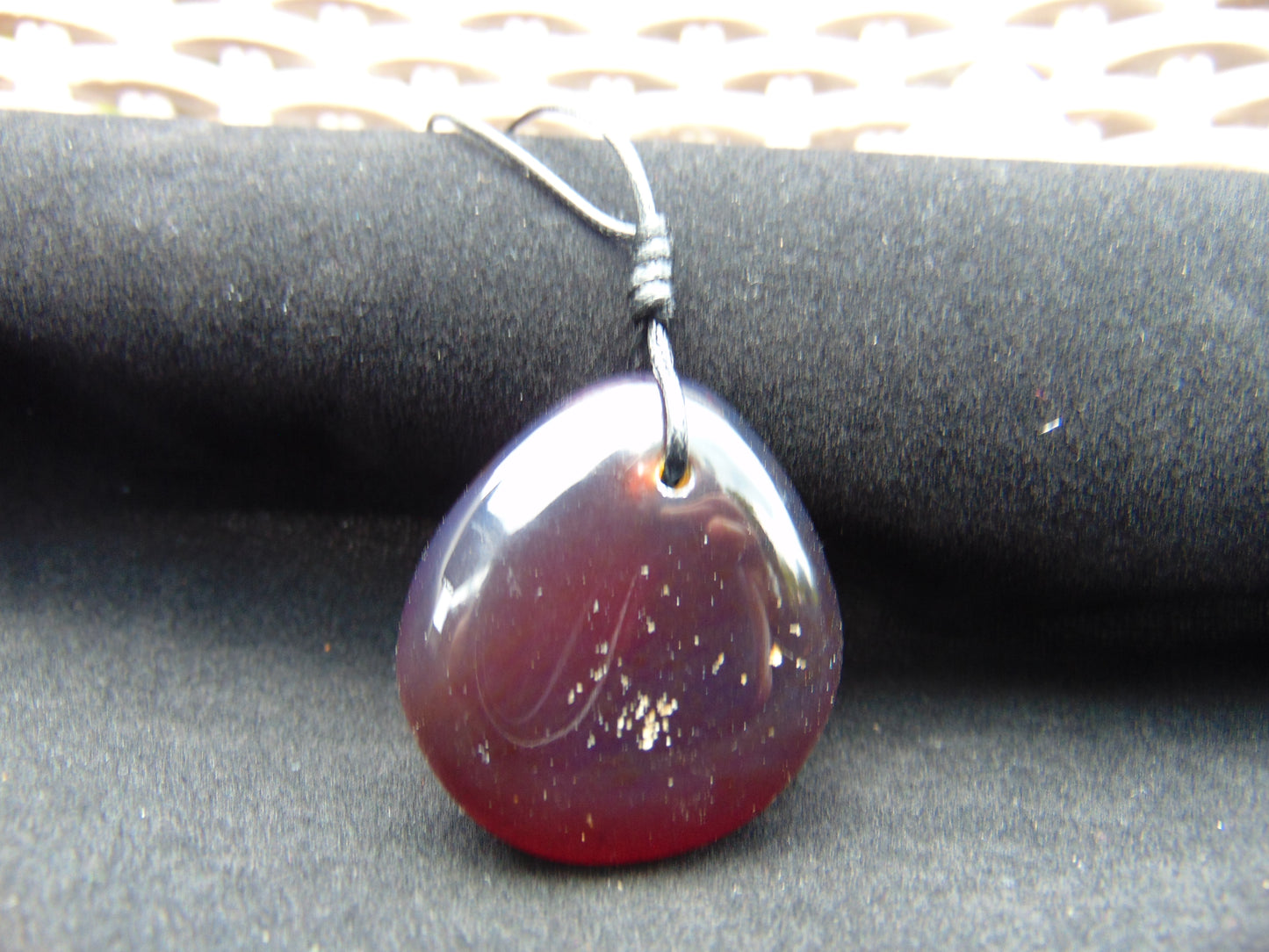 13 gram Pendant Indonesian Blue Red Amber for Healing PCA843