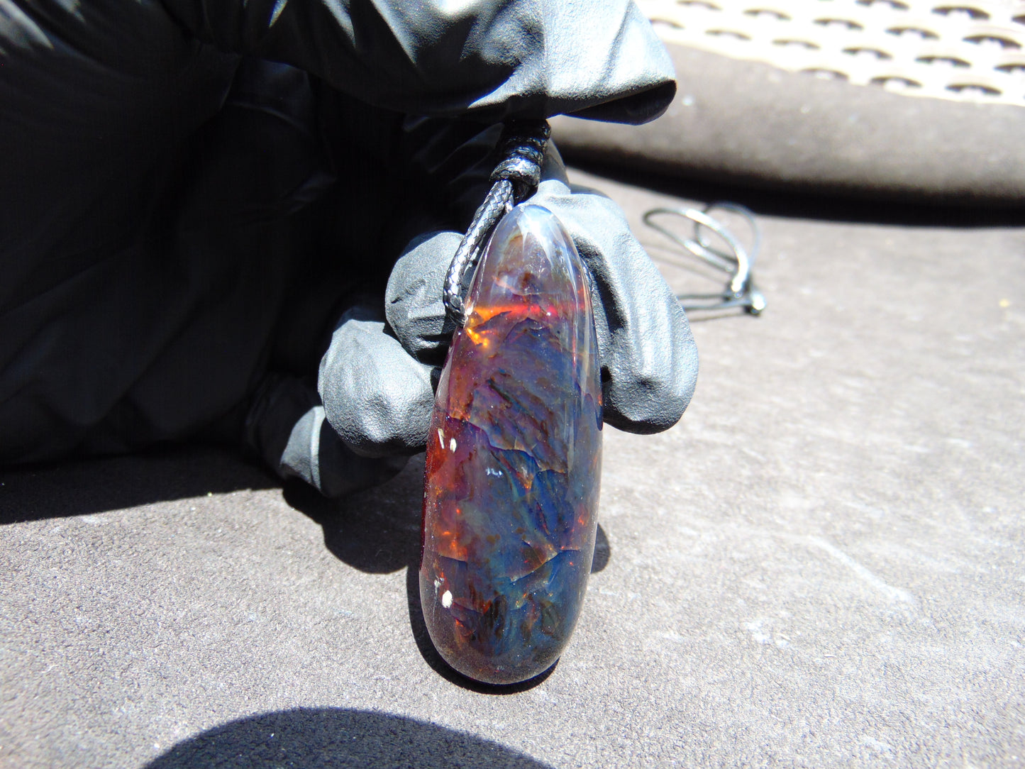 16 gr Teardrop Pendant Indonesian blue Amber for Healing 25Y21