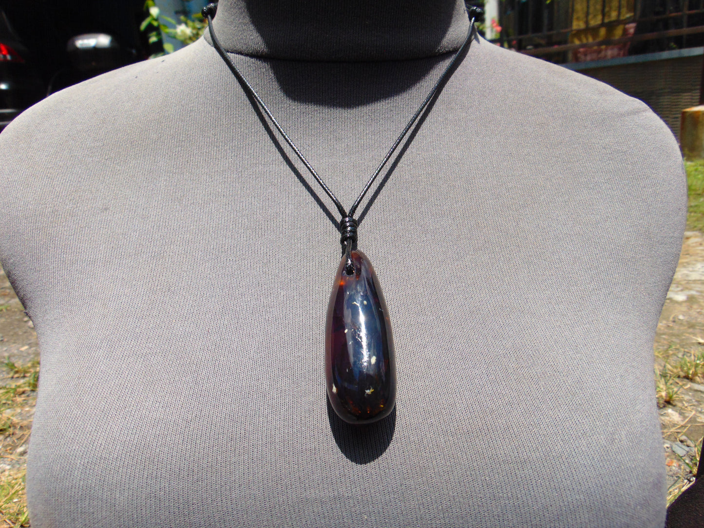 16 gr Teardrop Pendant Indonesian blue Amber for Healing 25Y21