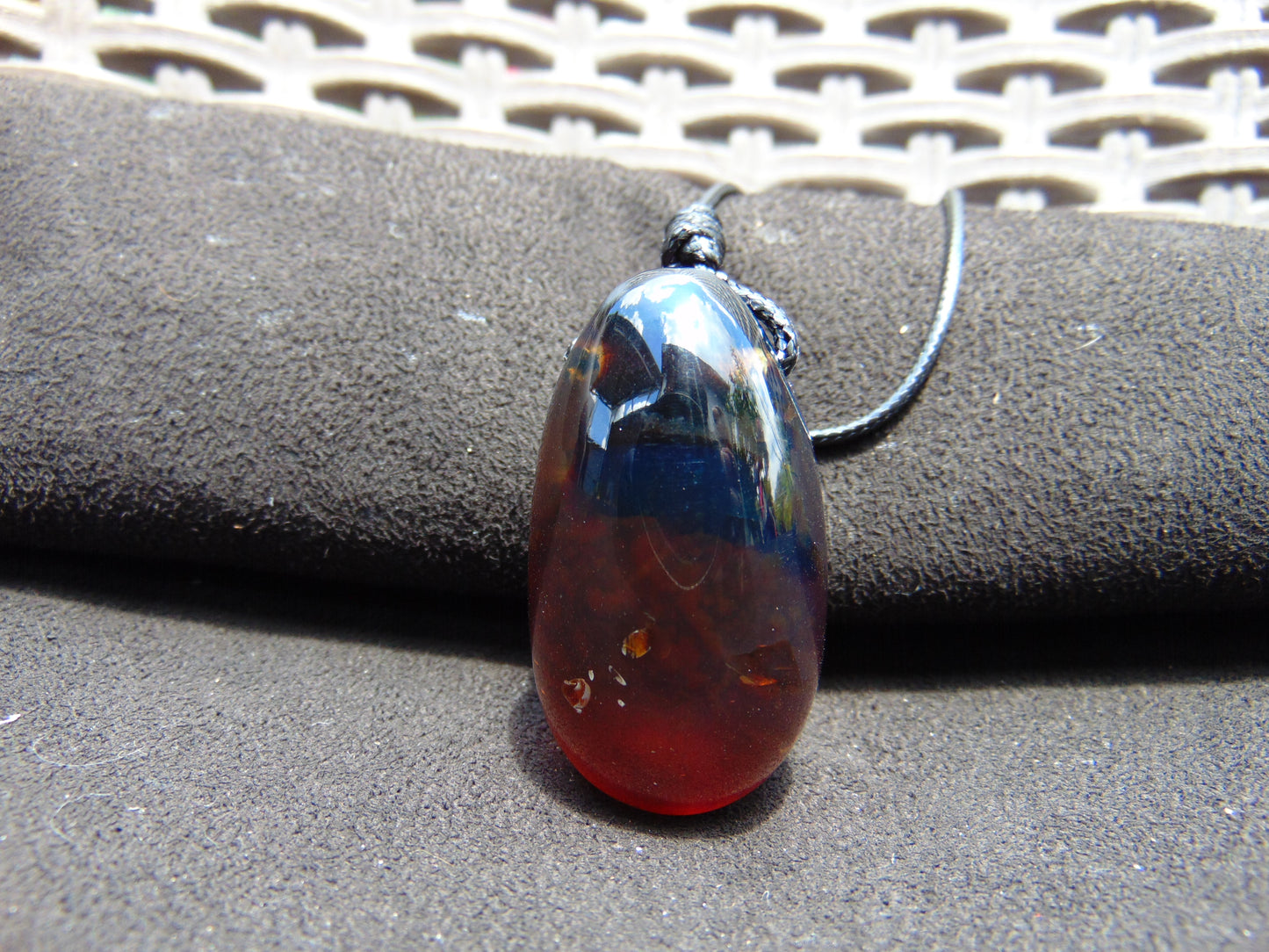 16 gr Teardrop Pendant Indonesian blue Amber for Healing 25Y11