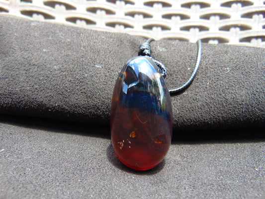 16 gr Teardrop Pendant Indonesian blue Amber for Healing 25Y11