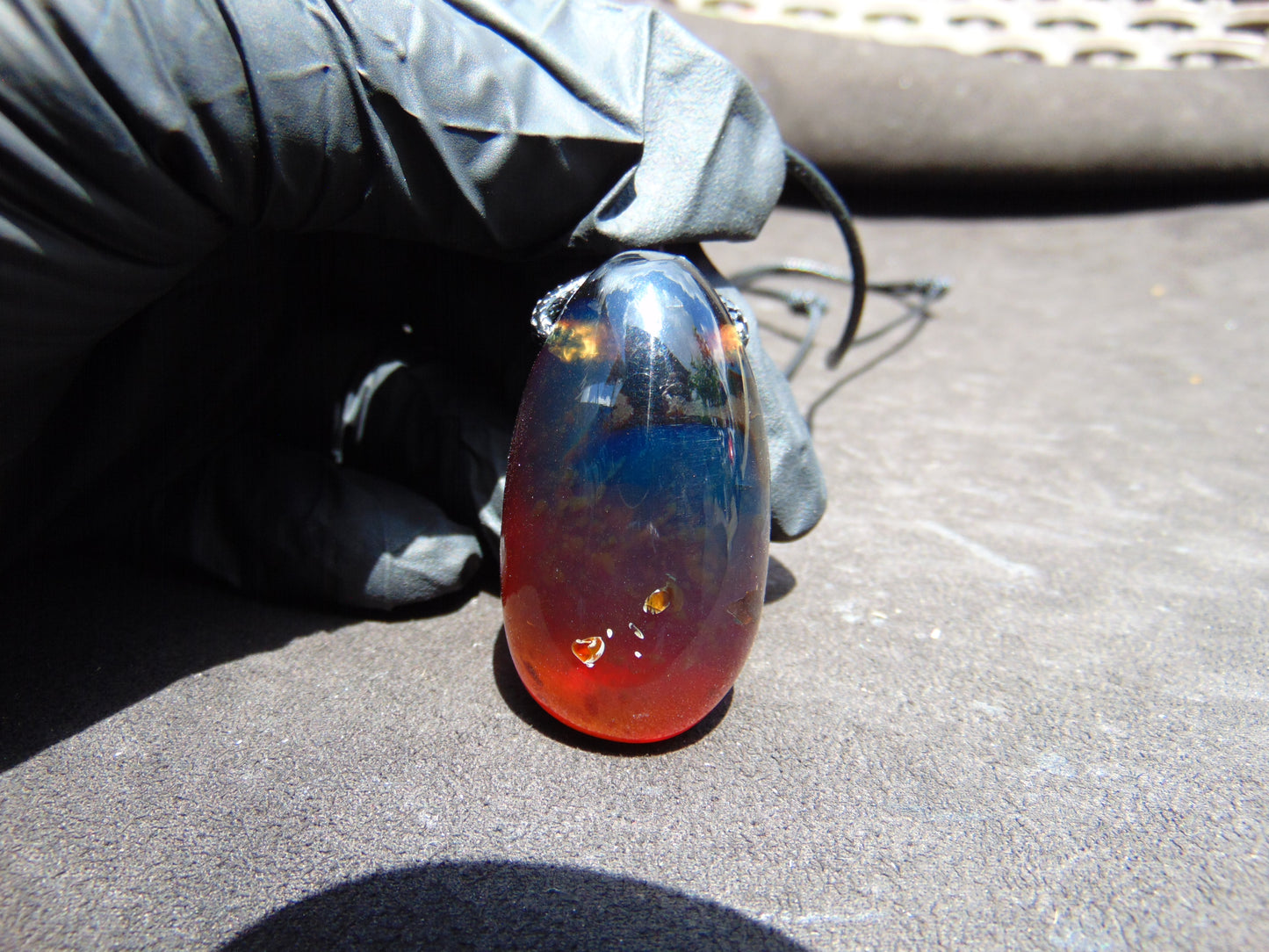 16 gr Teardrop Pendant Indonesian blue Amber for Healing 25Y11