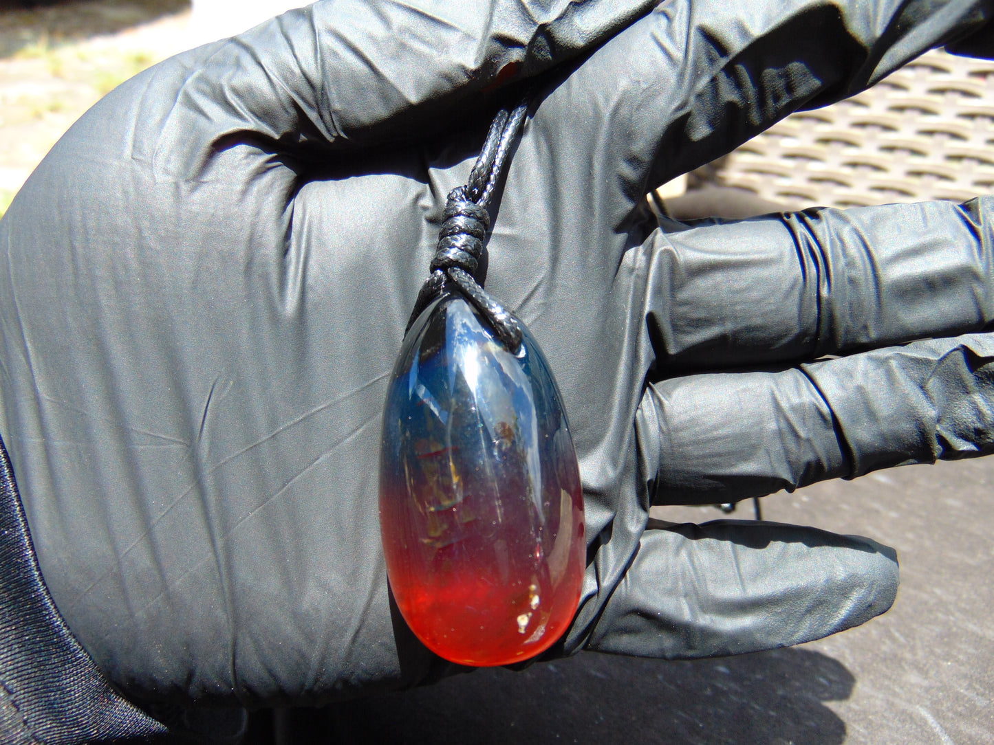 16 gr Teardrop Pendant Indonesian blue Amber for Healing 25Y11