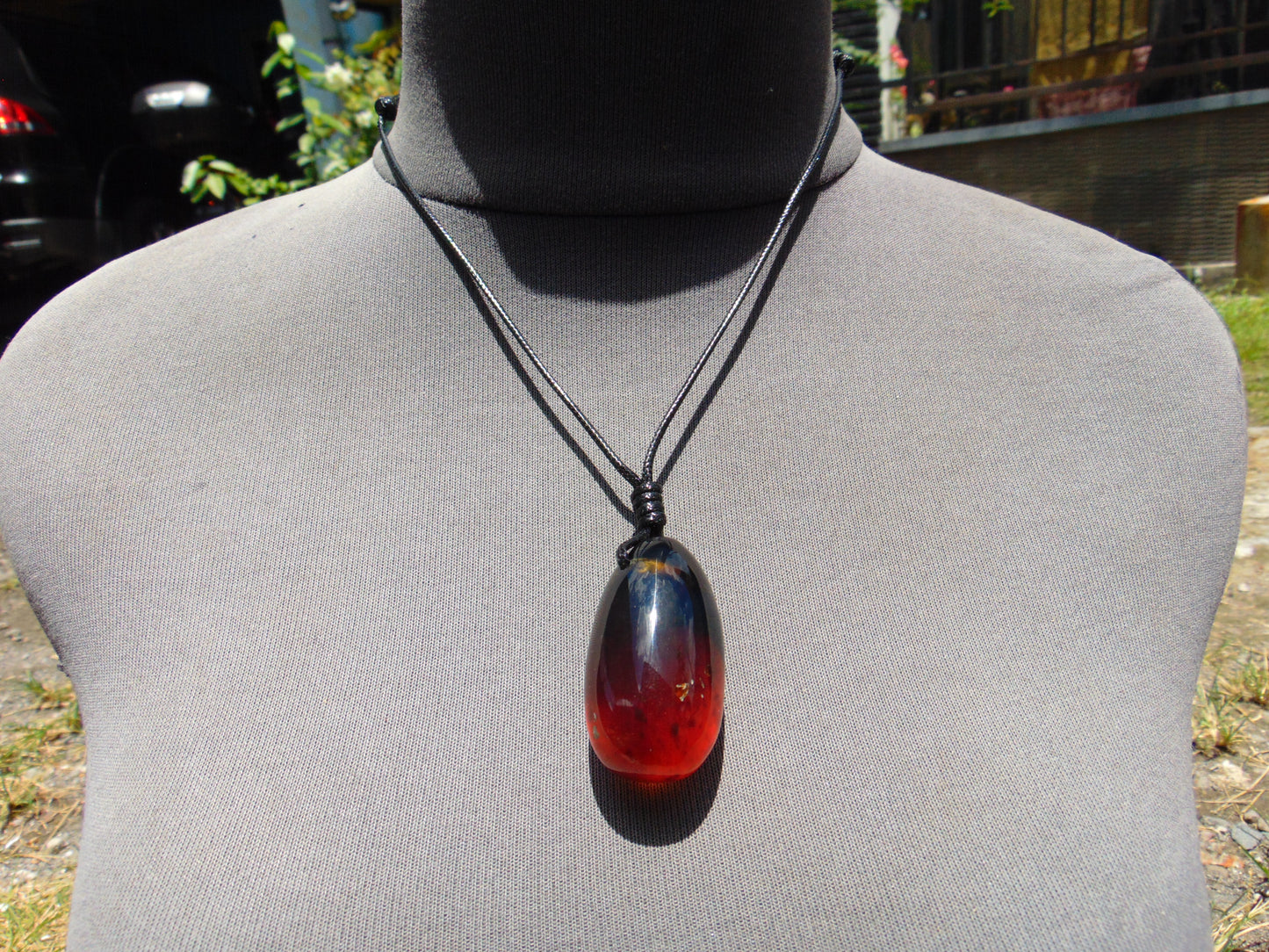 16 gr Teardrop Pendant Indonesian blue Amber for Healing 25Y11