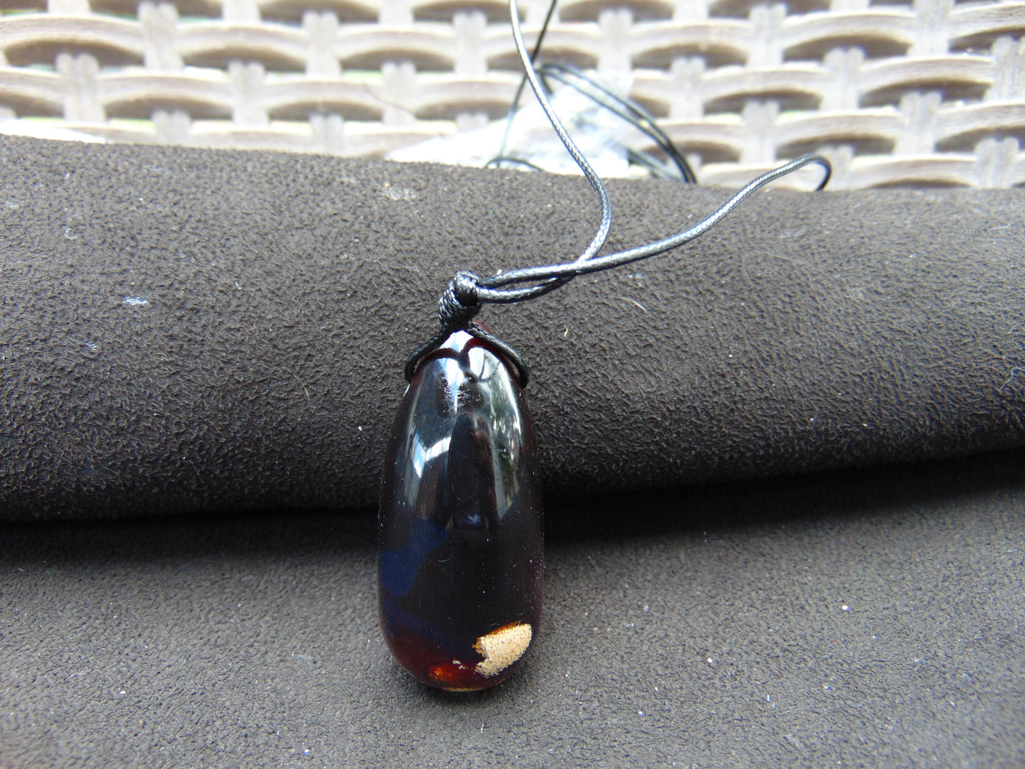 10 gr Teardrop Pendant Indonesian blue Amber for Healing 25A52